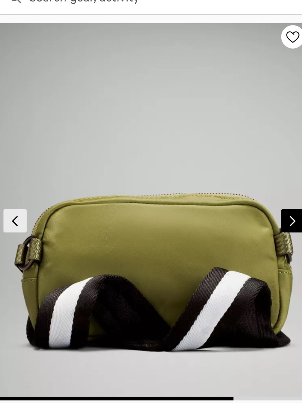 NWOT Lululemon Everywhere Belt Bag- Olive Green with Black and White strap - Picture 3 of 6